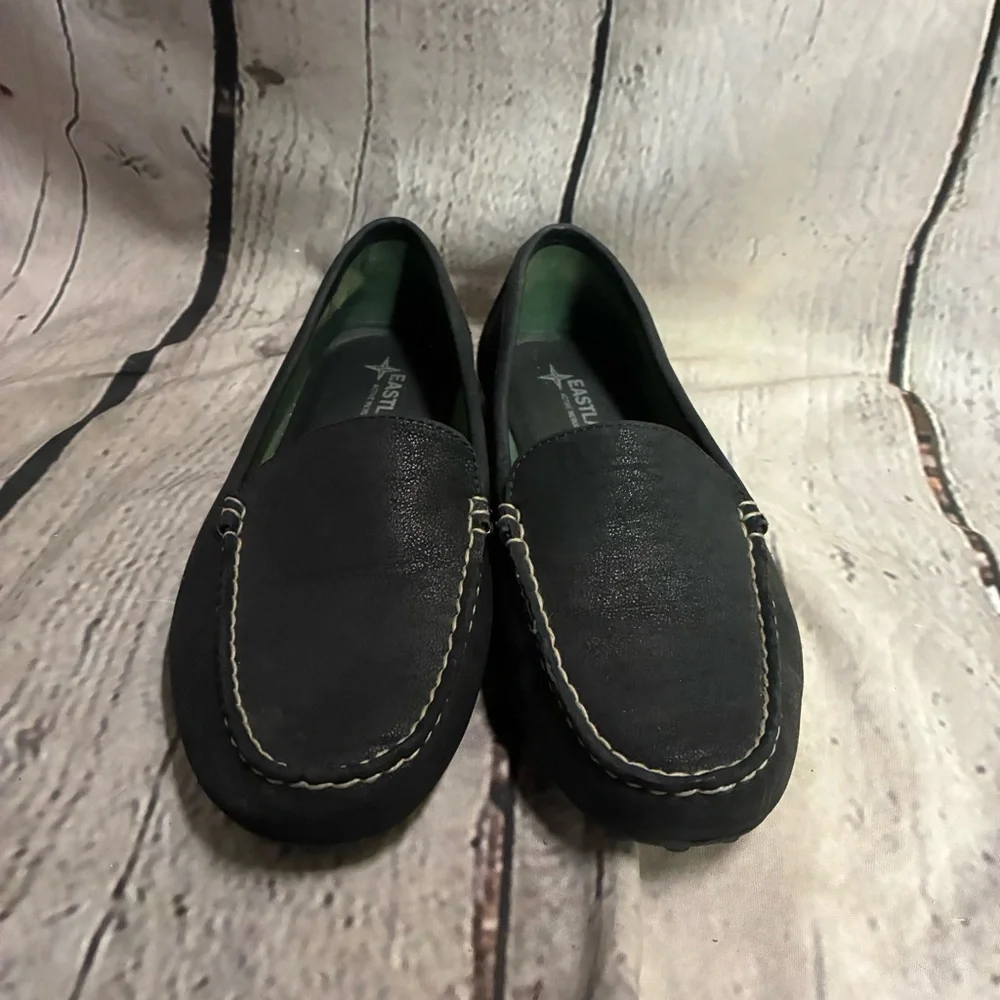 Eastland Women’s Courtney Black Leather Slip On Moc Driving Loafer Size‎ 7.5 GUC